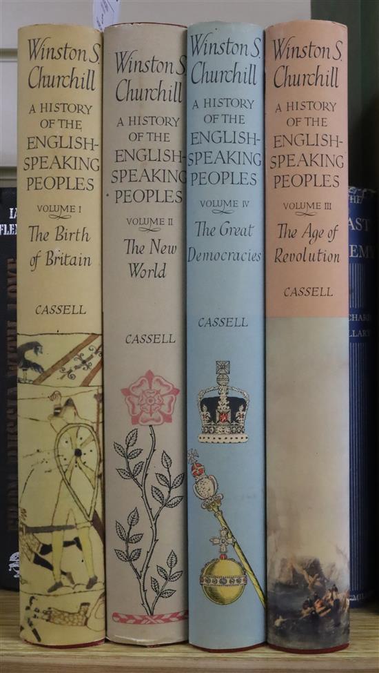 Churchill, W.S. - A History of the English Speaking Peoples, 1st edition, 4 vols, text maps, half titles,